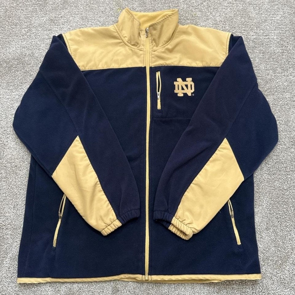 Y2K Notre Dame Full Zip Jacket Collegiate Fighting Irish Vintage Style